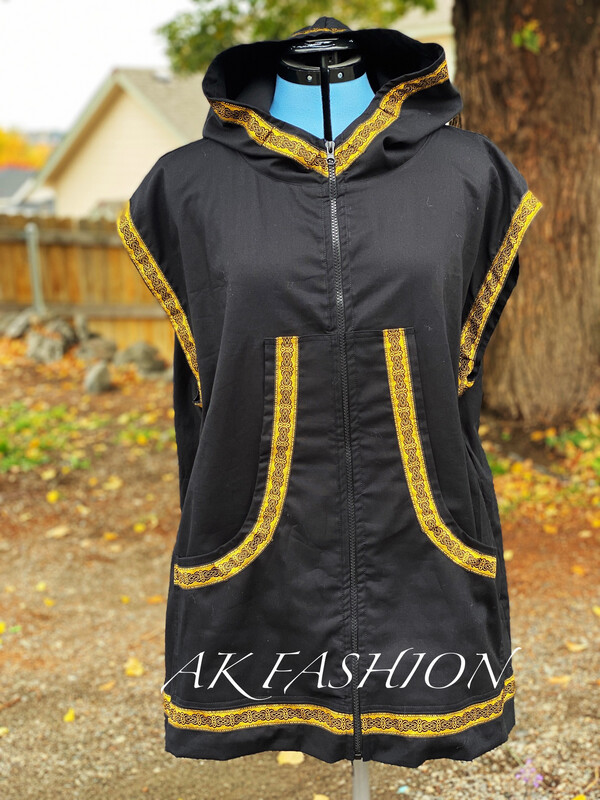 Black With Gold Kuspuk Vest