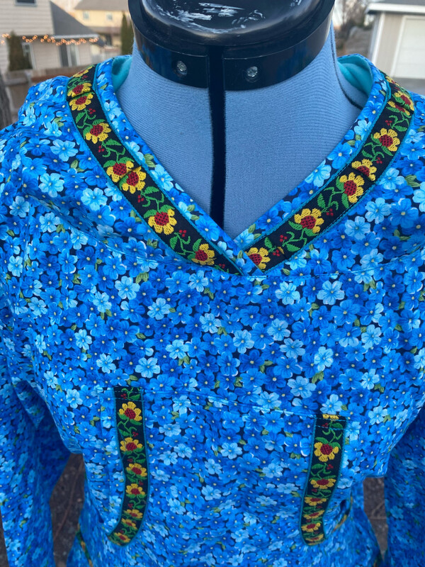 Blue Floral women kuspuk