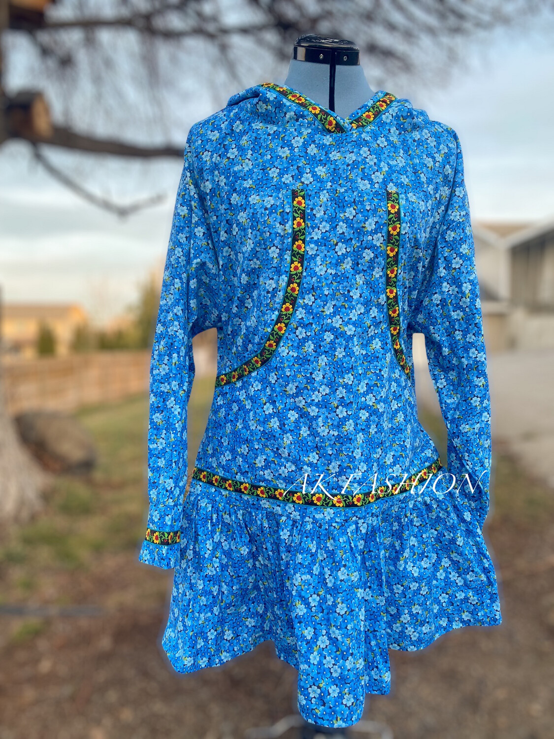 Blue Floral women kuspuk