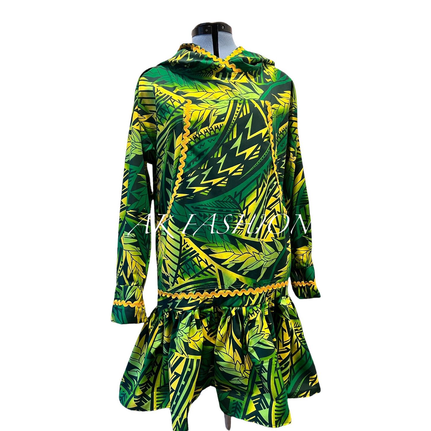 Green Hawaii kuspuk Women/men Kuspuk 