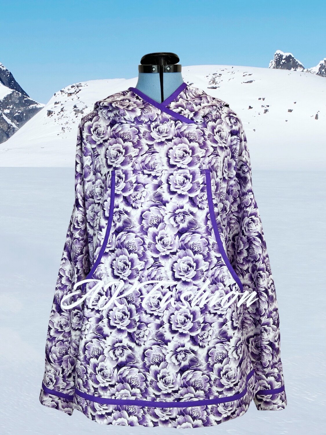 Purple Floral Kuspuk Women kuspuk