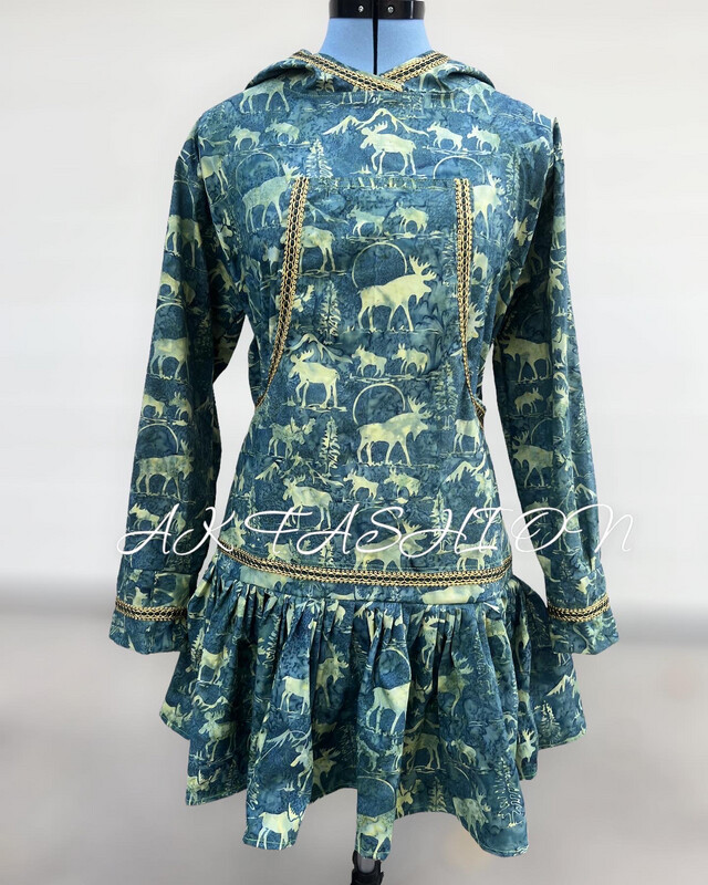 Kuspuk alaska kuspuks Adult kuspuk qaspeqs green moose kuspuk