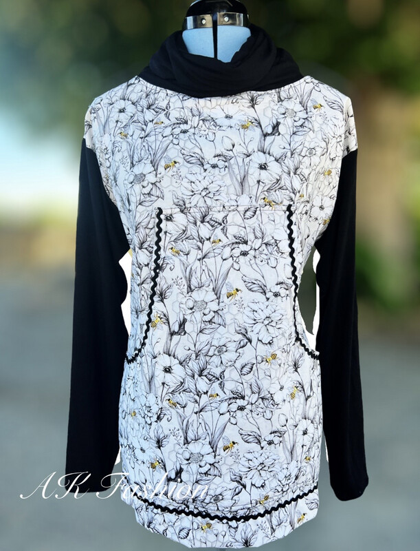 Queen Bee Grey Floral Kuspuk women kuspuk adult kuspuk