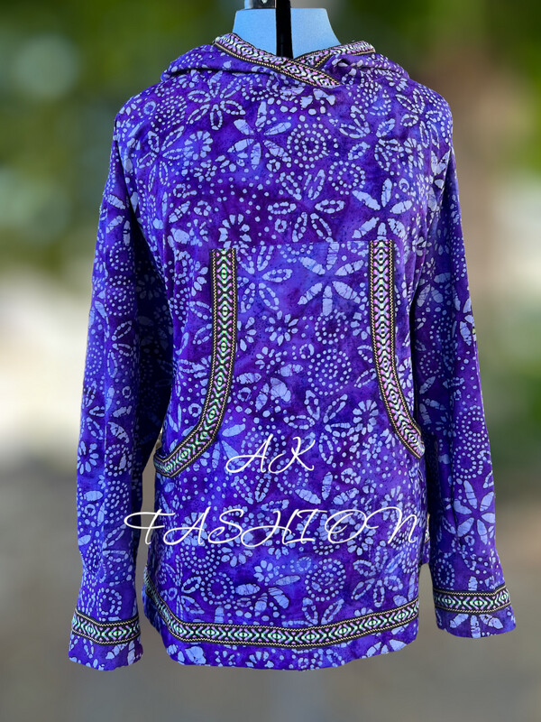 Purple Floral Batiks Kuspuk women kuspuk adult kuspuk