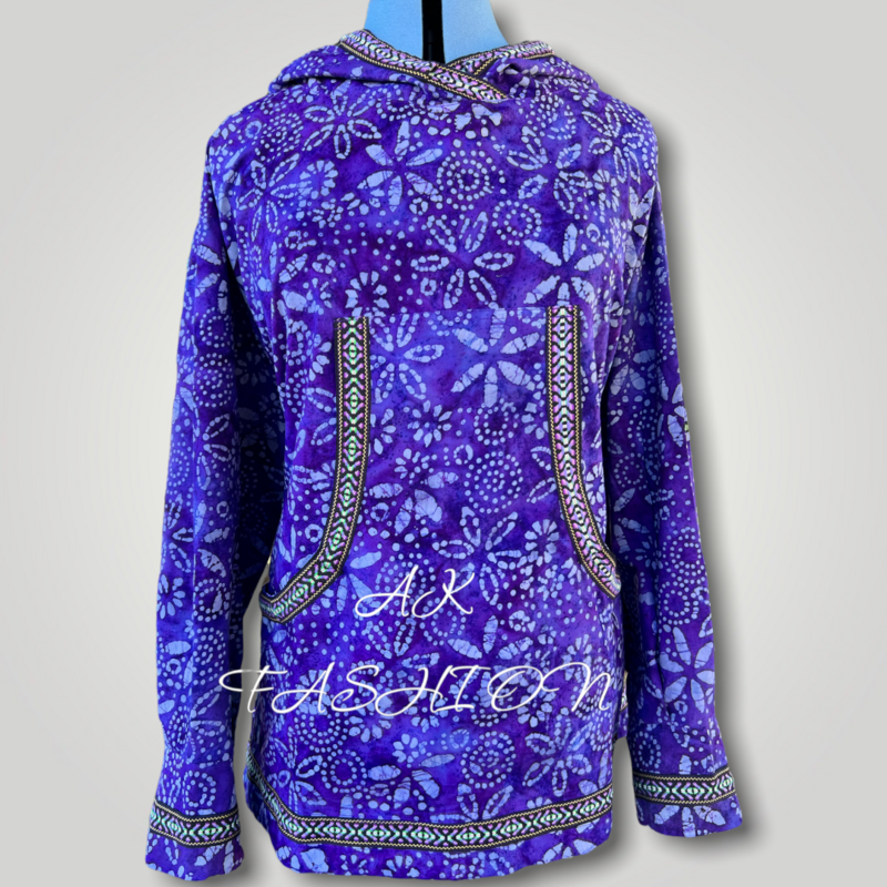 Purple Floral Batiks Kuspuk women kuspuk adult kuspuk
