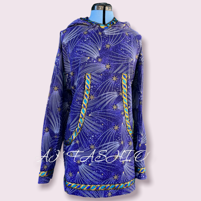 Shooting Stars In Blue Women kuspuk pull over adult kuspuk alaska kuspuk