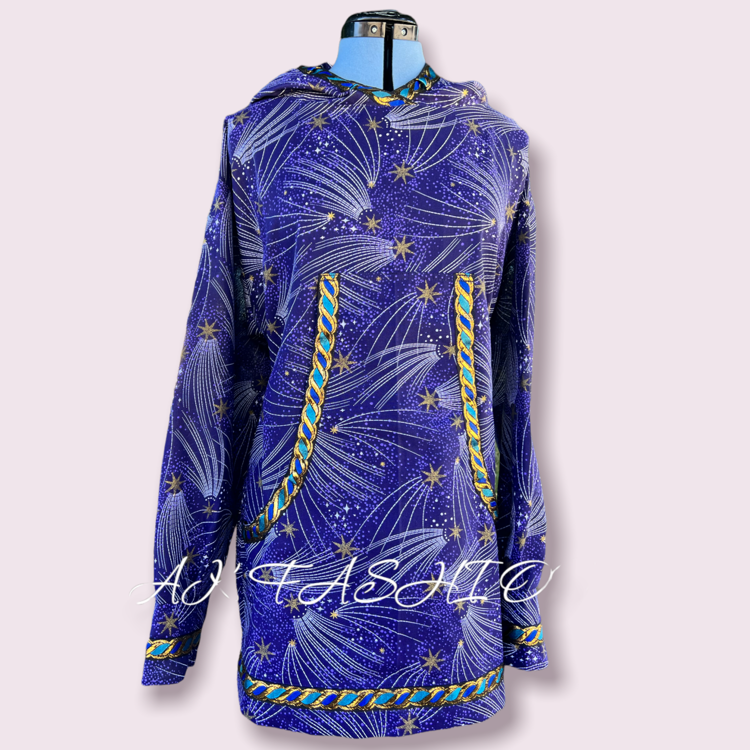 Shooting Stars In Blue Women kuspuk pull over adult kuspuk alaska kuspuk