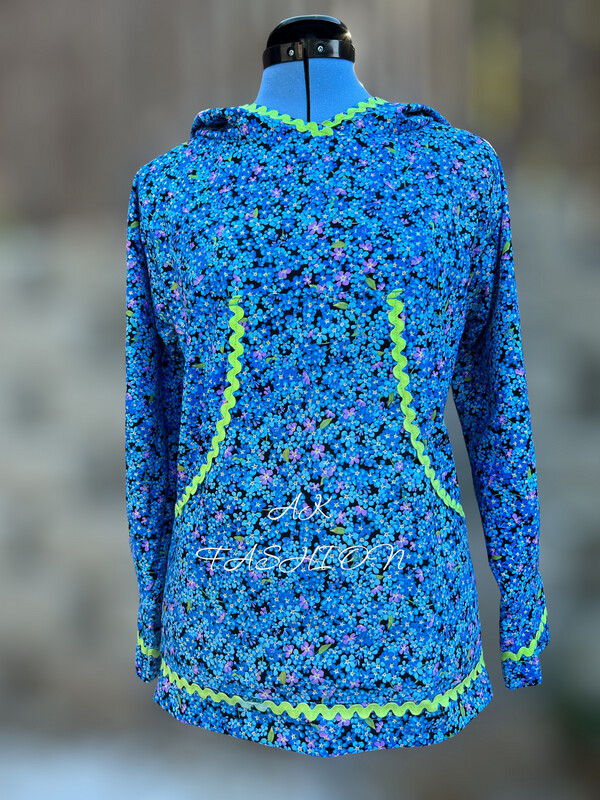 Alaskan Wildflowers Forget Me Not women kuspuk
