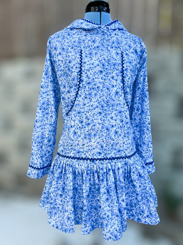 WaterColor Blue Floral women kuspuk