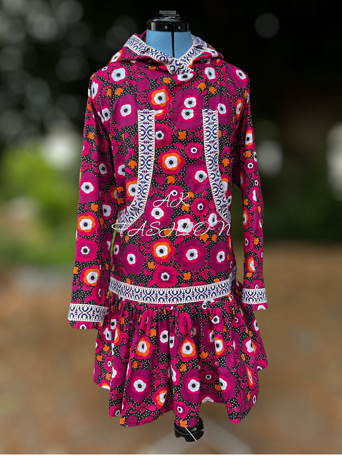 Red Floral kuspuk Women Kuspuk alaska kuspuk