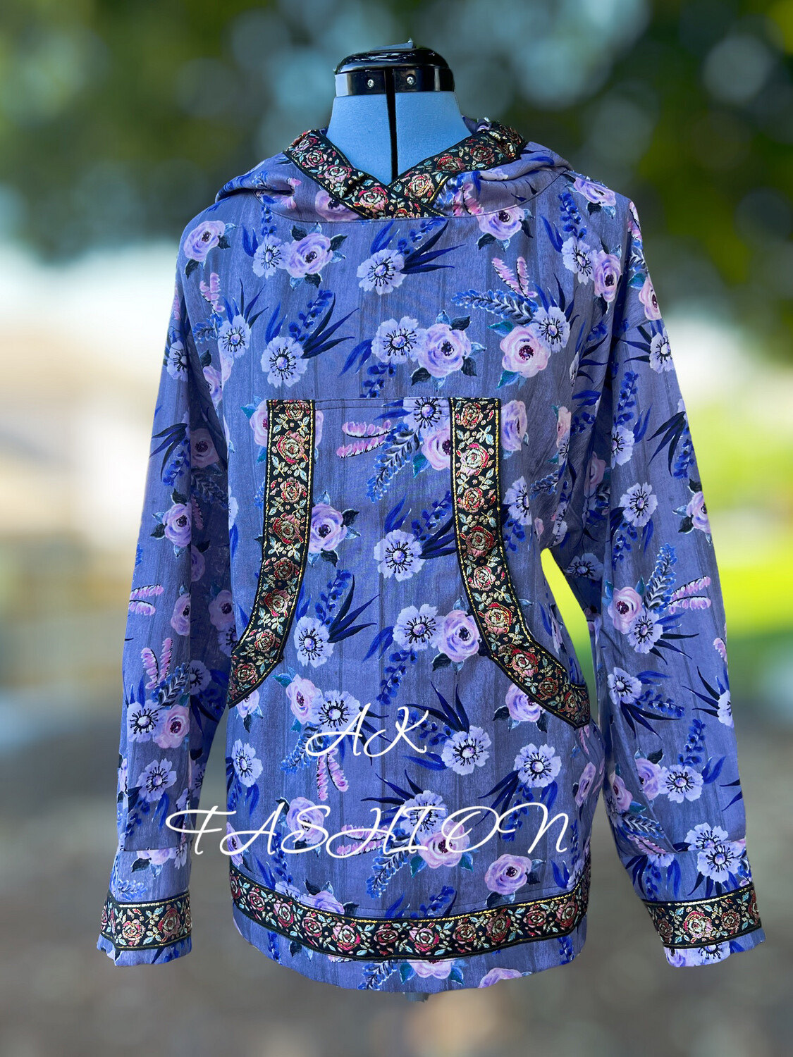 Purple Floral Bunches women kuspuk