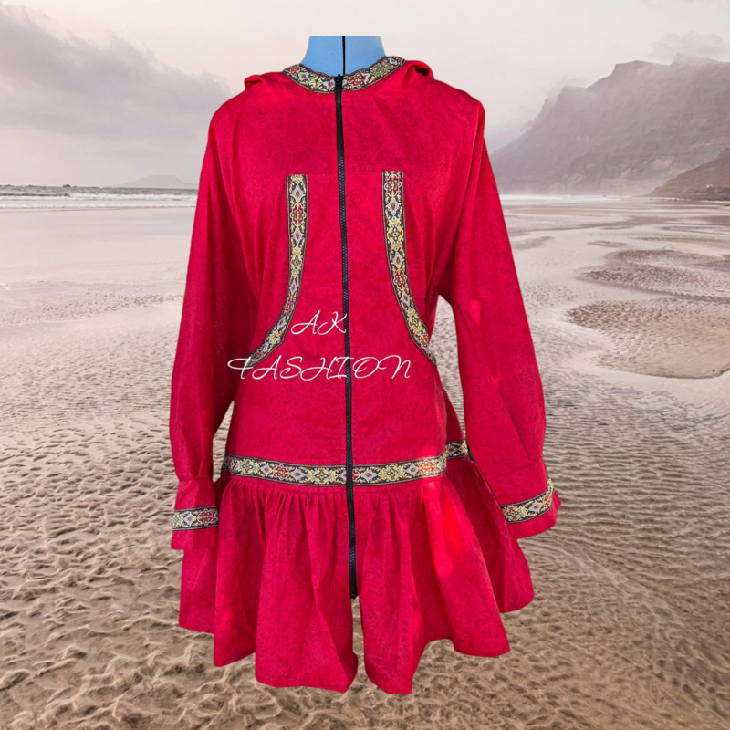  Red women kuspuks adult kuspuk alaska Red kuspuk