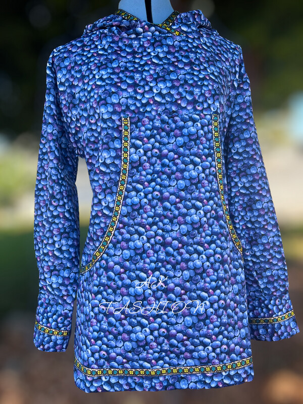 Timeless Treasure Blueberries kuspuk
