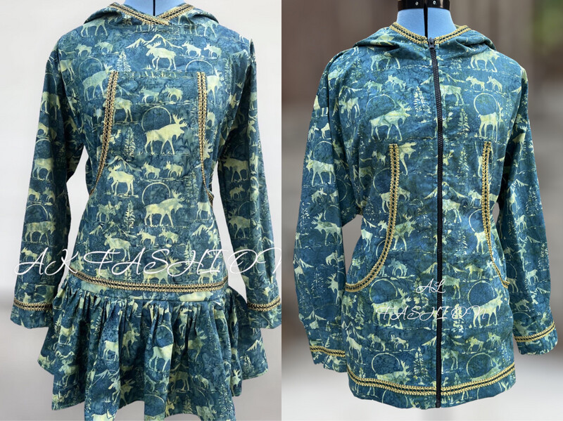 Kuspuk alaska kuspuks Adult kuspuk qaspeqs green moose kuspuk