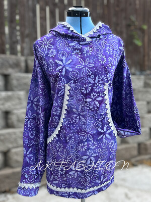 Purple Floral Batiks Kuspuk women kuspuk adult kuspuk
