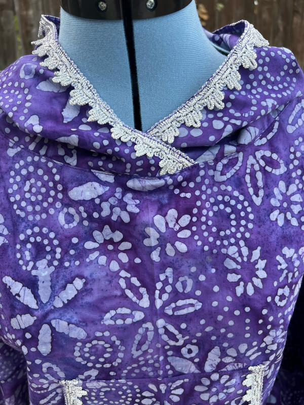 Purple Floral Batiks Kuspuk women kuspuk adult kuspuk