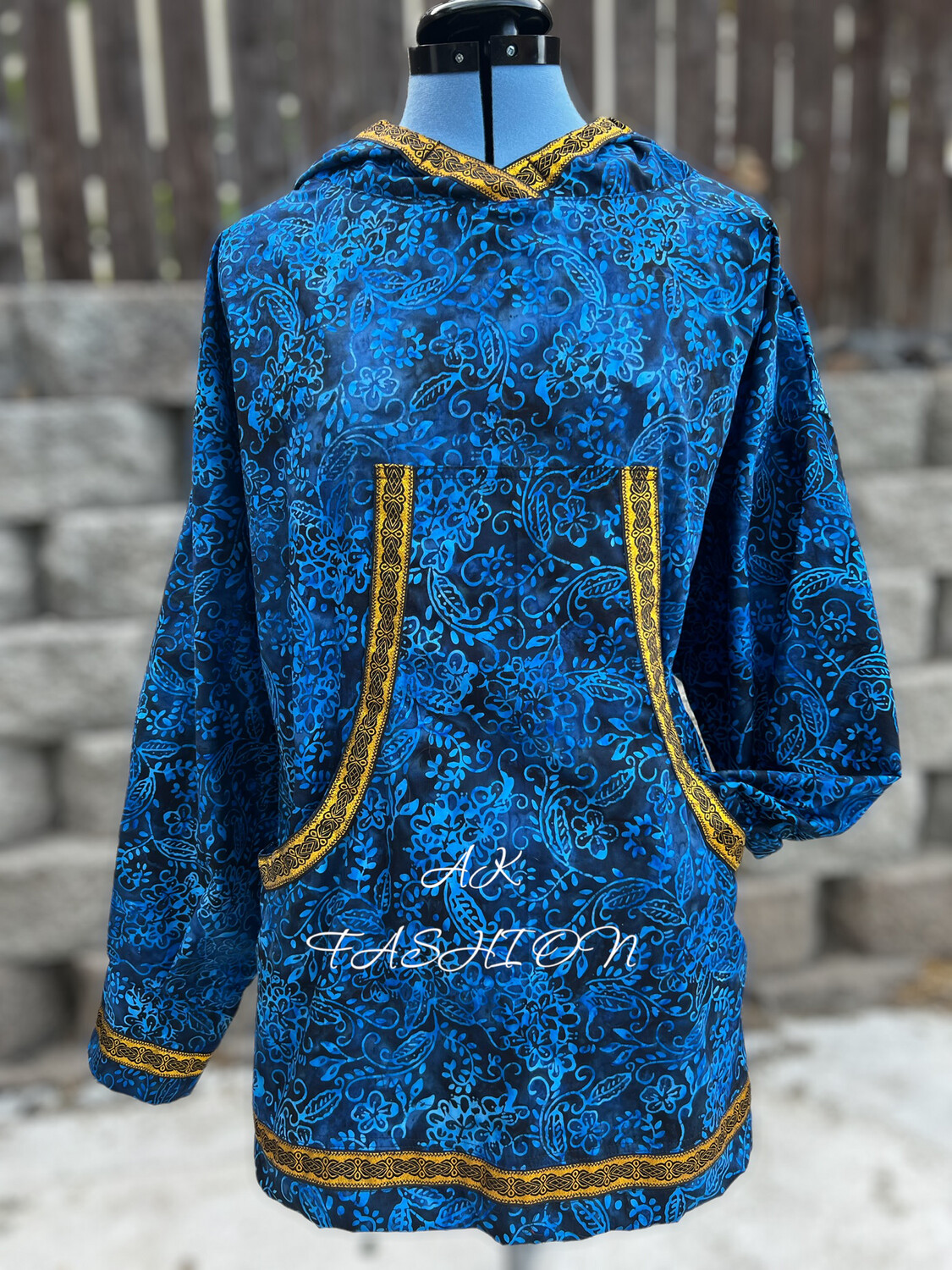 Blue Floral Batiks Kuspuk women kuspuk adult kuspuk