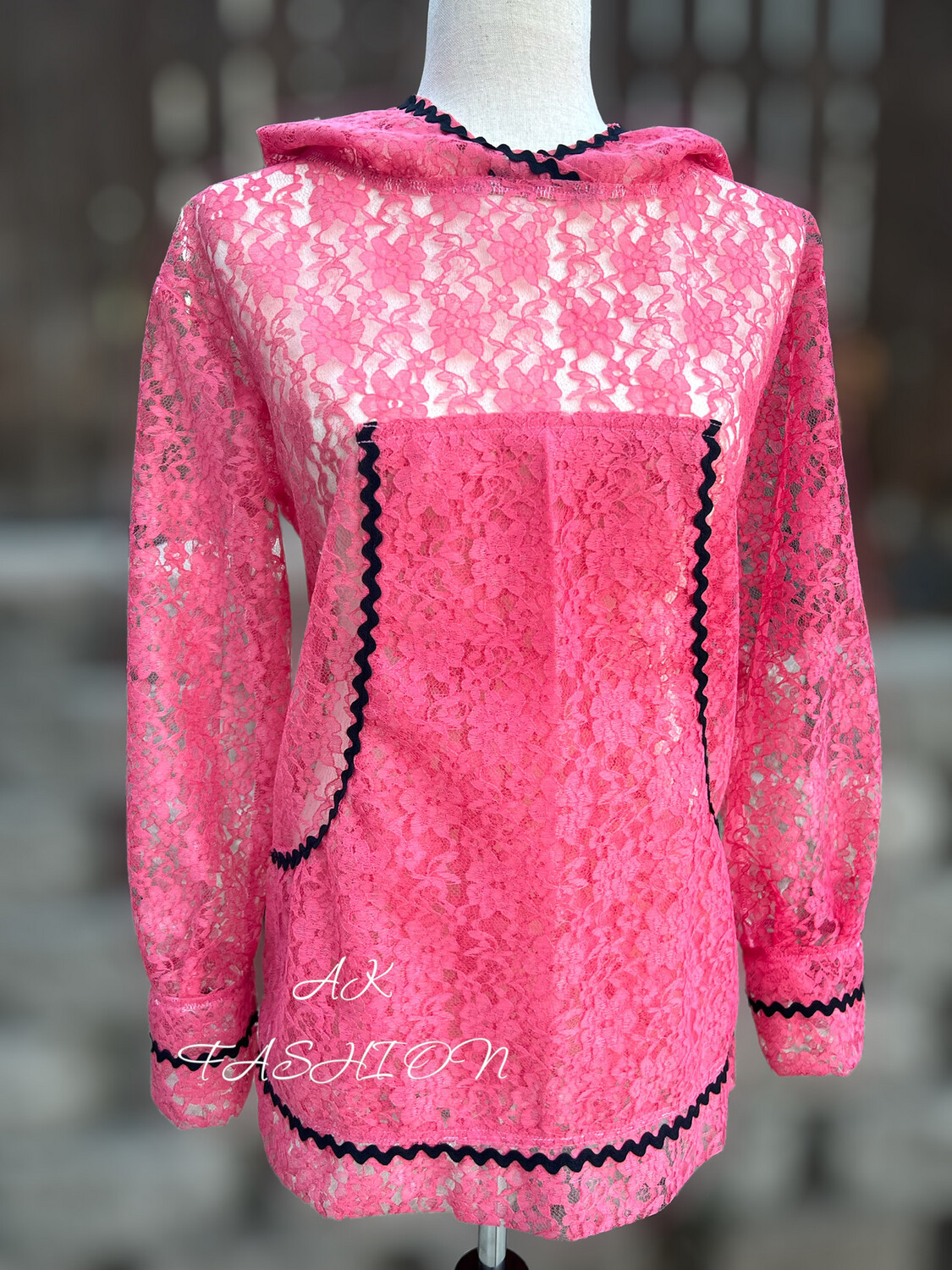 Pink Lace Kuspuk With Black