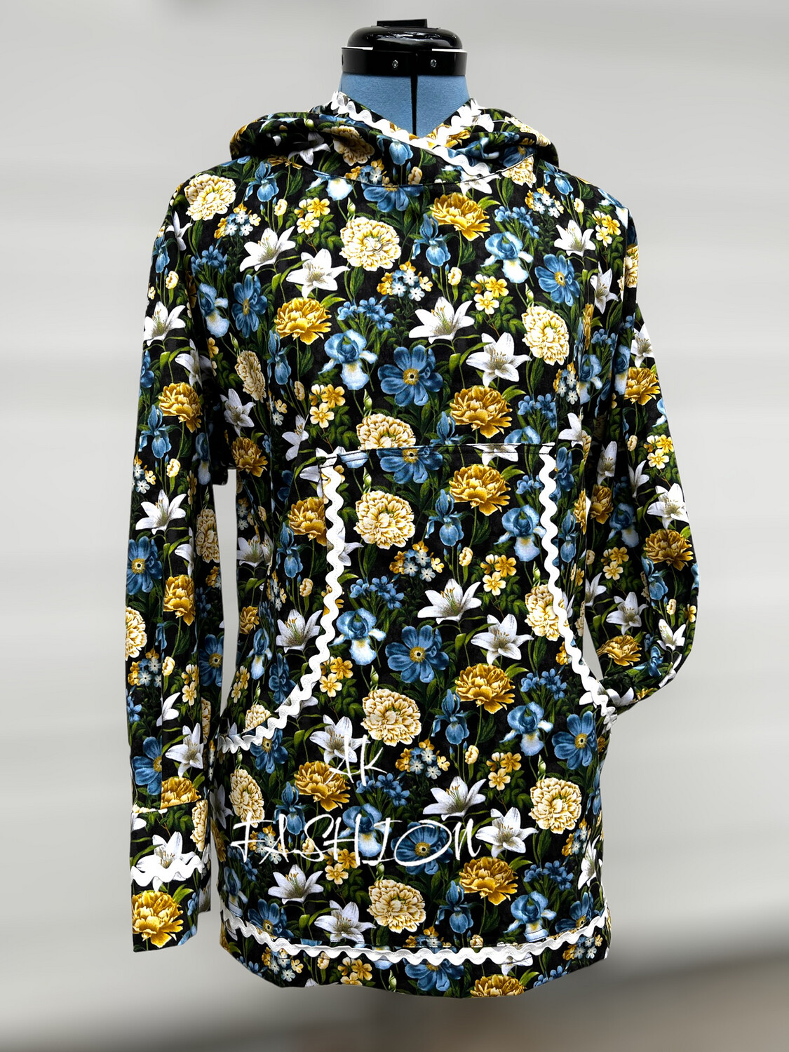 Packed Floral Yellow Kuspuk Women Kuspuk 