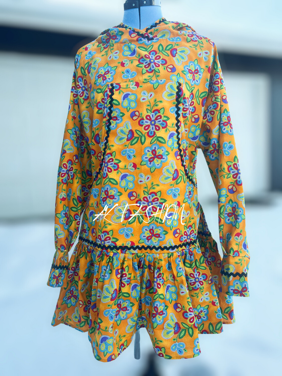 Floral In Yellow Kuspuk Women Kuspuk 