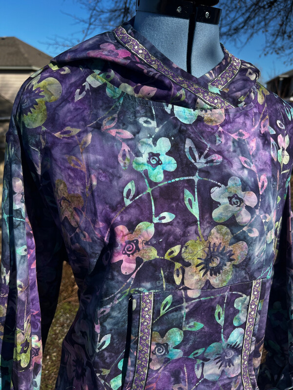 Purple Floral Batiks Kuspuk women kuspuk adult kuspuk