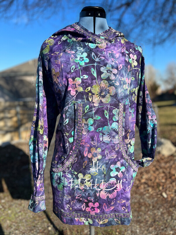 Purple Floral Batiks Kuspuk women kuspuk adult kuspuk
