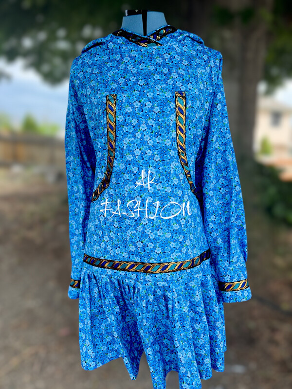 forgot me or not flower Women kuspuk adult kuspuk alaska kuspuk