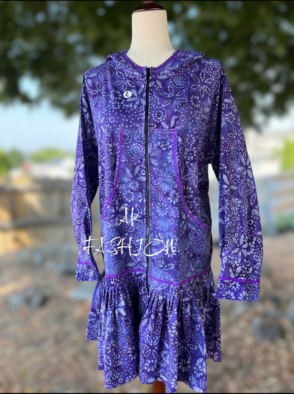 Purple Florals Batiks Women kuspuk pull over adult kuspuk alaska kuspuk