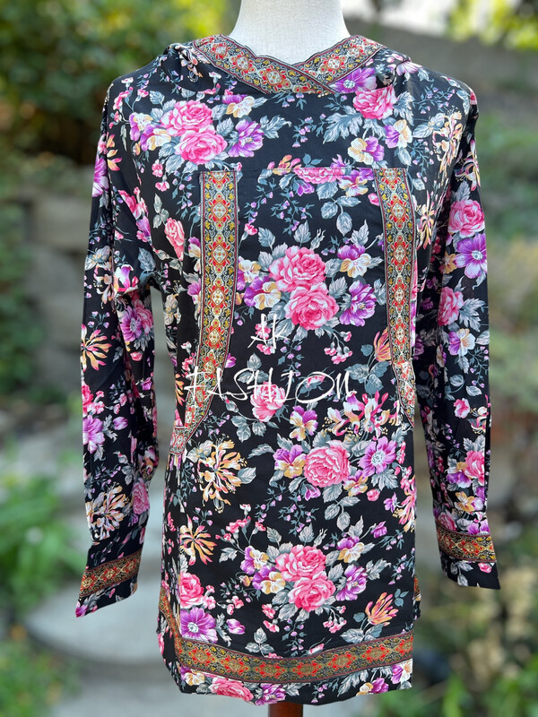Floral In Black kuspuk adult kuspuk alaska kuspuk