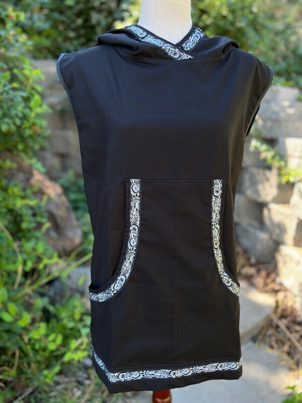 Black With Native Trim Kuspuk Vest