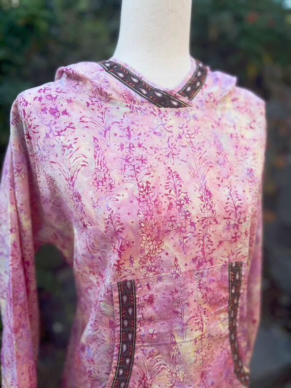 Pink Fireweed women kuspuk With Red