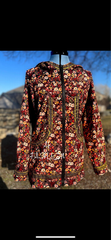 Shades Of Orange floral Kuspuk Women kuspuk