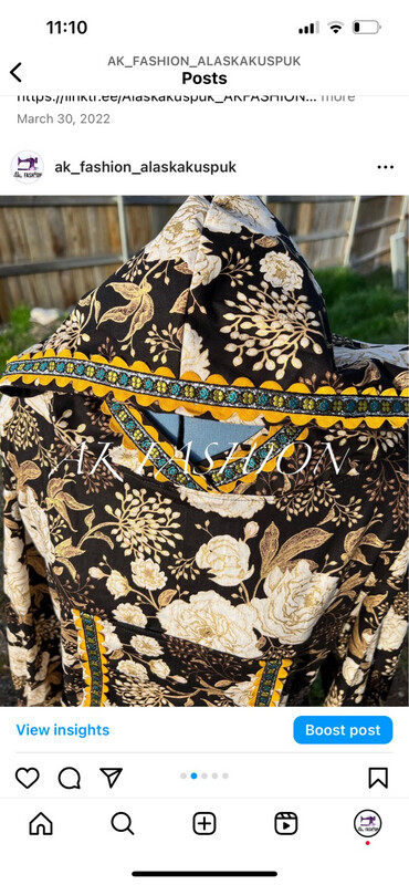 Gold Flowers Kuspuk Women Kuspuk