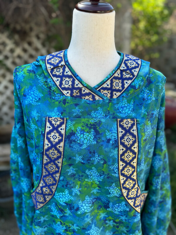 Blue and Green Turtle Kuspuk women kuspuk adult kuspuk