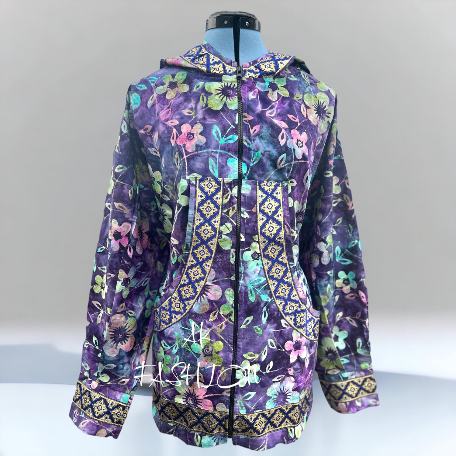 Purple Floral Batiks Kuspuk women kuspuk adult kuspuk