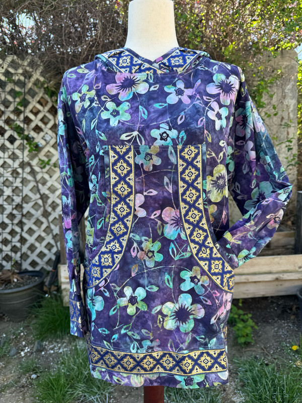 Purple Floral Batiks Kuspuk women kuspuk adult kuspuk