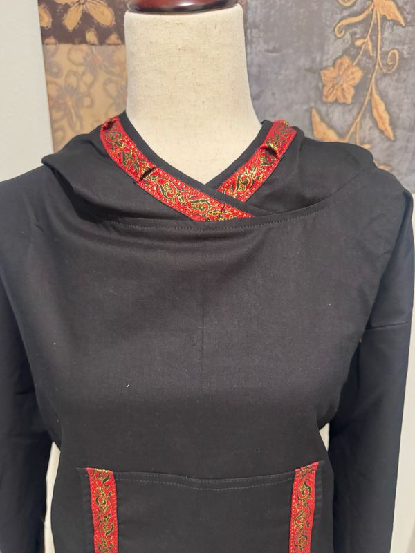 Black With Red Trim women kuspuks adult kuspuk alaska kuspuk Red Kuspuk