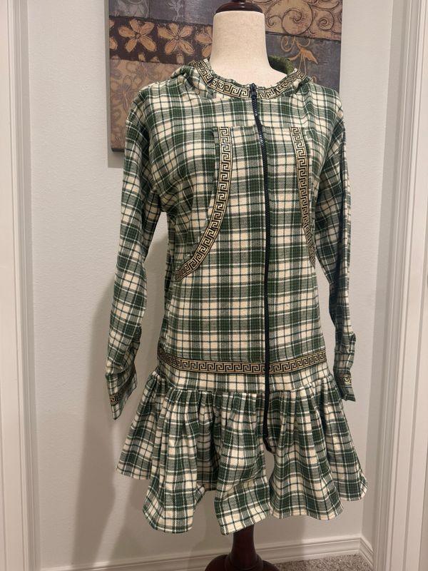 Flannel Green White Check women kuspuk /sweatshirt /sweater