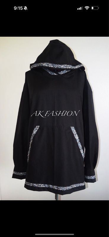 Black Men/women kuspuk With Native Trim