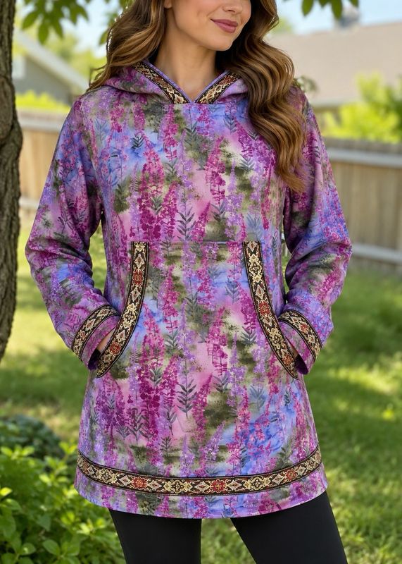 kuspuk Purple fireweed kuspuk women kuspuk