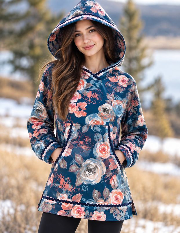Blue Floral Blue Floral women kuspuk