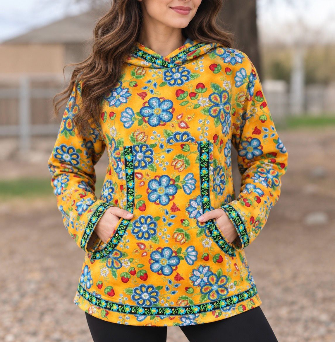 Floral In Yellow Kuspuk Women Kuspuk 