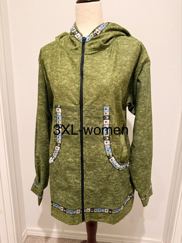 Green Women Zipper Kuspuk