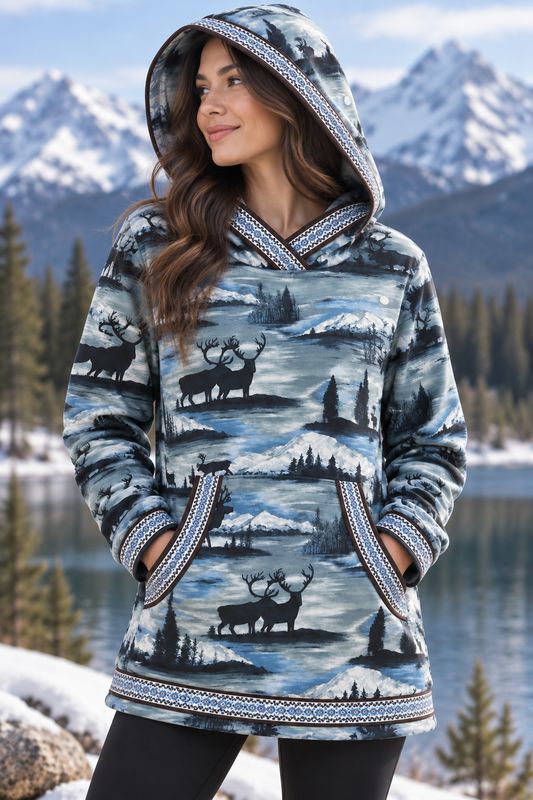 Moose Forest Women Kuspuk Men kuspuk