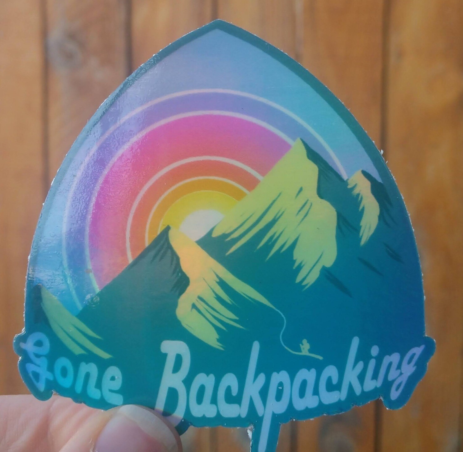 Gone Backpacking Holographic Sticker