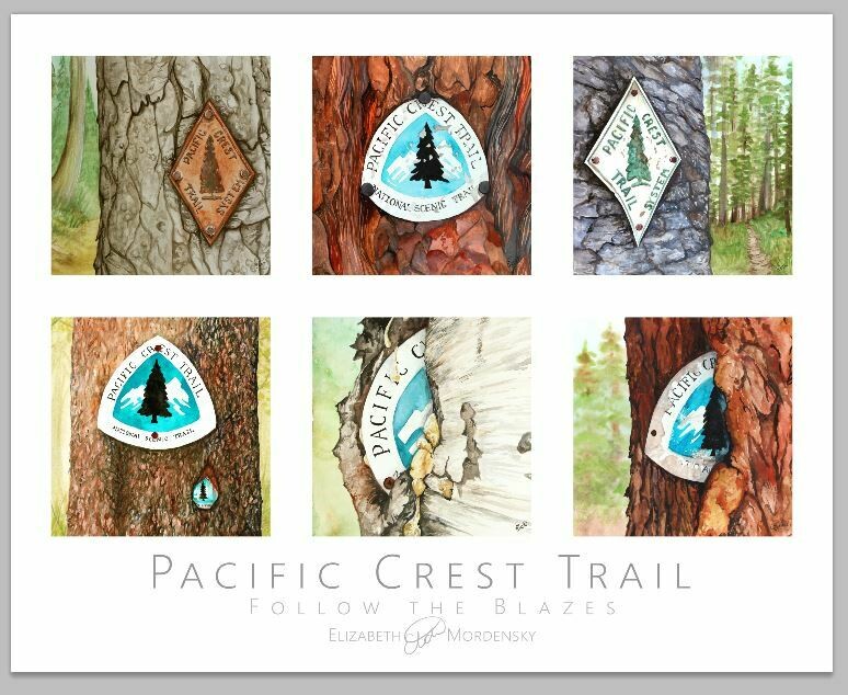 Print: Follow the Blazes: Pacific Crest Trail Blaze Poster Print: Follow the Blazes: Pacific Crest Trail Blaze Poster