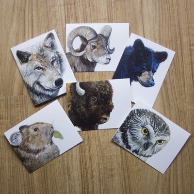 Modern Wildlife Greeting Cards (set of 6)