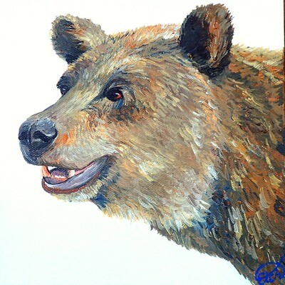 Mini Grizzly Bear Painting!
