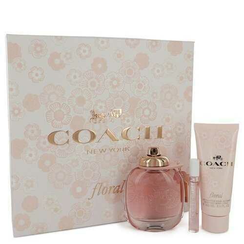 Coach Floral by Coach Gift Set -- 3 oz Eau De Parfum Spray + .25 oz Mini EDP Spray + 3.3 oz Body Lotion (Women)