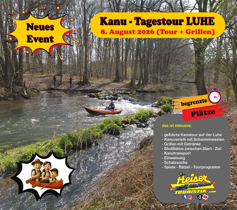 Geführte Kanu-Tagestour auf der Luhe (Familien/Bootspreis) – Naturerlebnis südlich von Hamburg